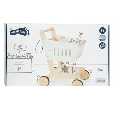 Small Foot - houten supermarkt winkelwagen wit Small Foot - houten supermarkt winkelwagen wit
