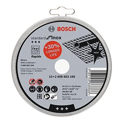 Bosch Accessories 2608603254 2608603254 Doorslijpschijf recht 115 mm 1 set(s) Staal Bosch Accessories 2608603254 2608603254 Doorslijpschijf recht 115 mm 1 set(s) Staal