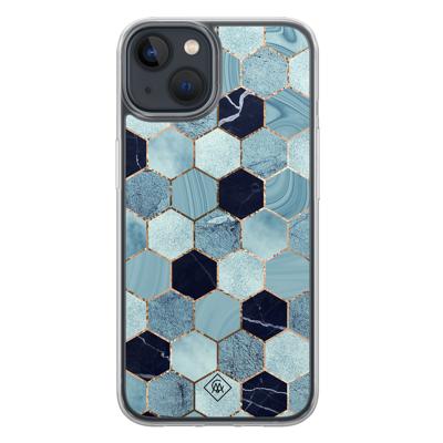 iPhone 13 mini hybride hoesje - Blue cubes