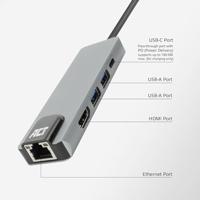 ACT usb-c 4k docking station for hdmi monitor, ethernet pd - thumbnail