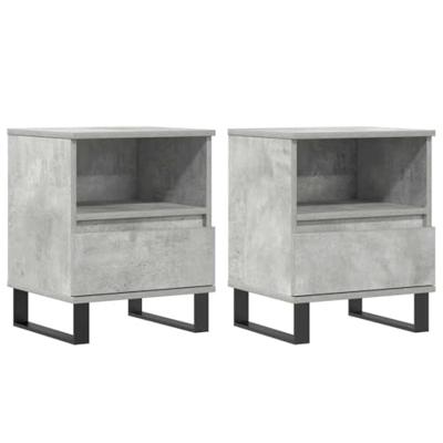 Nachtkastjes 2 st 40x35x50 cm bewerkt hout betongrijs