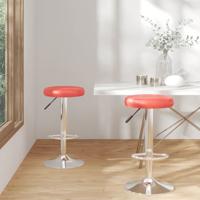 Barstoelen 2 st kunstleer rood - thumbnail