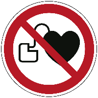Verbod voor personen met pacemaker - Ø 200 mm - Sticker - thumbnail