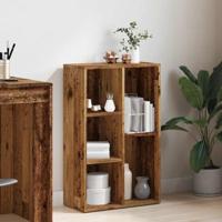 Boekenkast 50x25x80 cm bewerkt hout oud houtkleurig - thumbnail