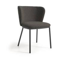 Kave Home Eetkamerstoel 'Ciselia' Bouclé, kleur Zwart - thumbnail