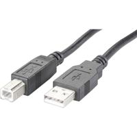 Renkforce USB-kabel USB-A stekker, USB-B stekker 0.50 m Zwart 975107 - thumbnail