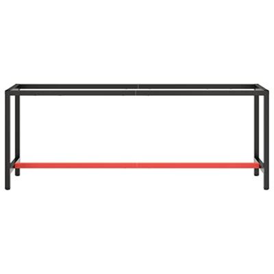 Werkbankframe 210x50x79 cm metaal matzwart en matrood