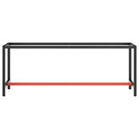 Werkbankframe 210x50x79 cm metaal matzwart en matrood - thumbnail