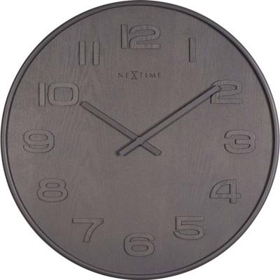 NeXtime klok 3095gs wood wood big, ø52.8 cm, wall, gray