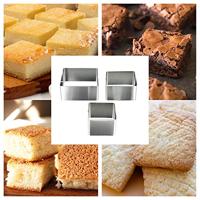 Metaltex Vierkante Kookringen 3 Stuks 6/8/10 cm RVS - thumbnail