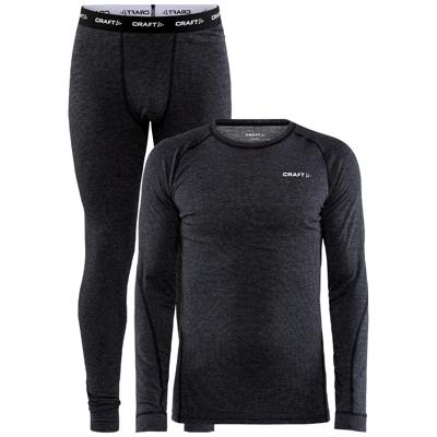 Craft 1909711 Core Wool Merino Set Men - Black Melange - XS