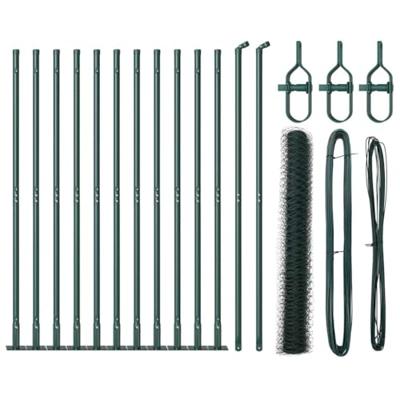 VidaXL Afrasteringspaal groen 25 x 1 m (36 mm gaas) staal VidaXL Afrasteringspaal groen 25 x 1 m (36 mm gaas) staal