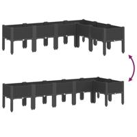 Plantenbak met poten 160x120x42 cm polypropeen zwart - thumbnail