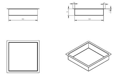 Wiesbaden Inbouwnis 30x30x7 cm RVS Mat Wit Wiesbaden Inbouwnis 30x30x7 cm RVS Mat Wit