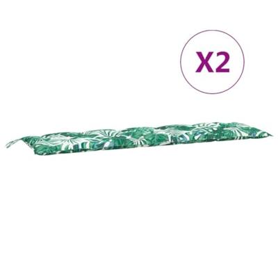 Tuinbankkussens 2 st 180x50x7 cm oxford stof bladpatroon - thumbnail