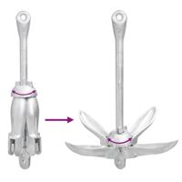 VidaXL Anker inklapbaar 2,5 kg smeedijzer zilverkleurig - thumbnail
