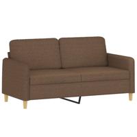 2-delige Loungeset met kussens stof bruin - thumbnail