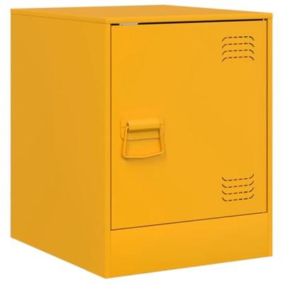 Nachtkastjes 2 st 34,5x39x44 cm staal mosterdgeel