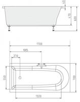 Douchebak Marmer Sapho Karia 110x90x4 cm Rechthoek Wit Sapho - thumbnail