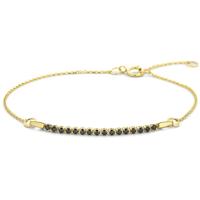 Armband geelgoud-spinel goudkleurig-zwart 16-18 cm - thumbnail