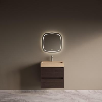 Badmeubelset Riga Travertin met Wastafel 60 cm Bruin Eiken Badmeubelset Riga Travertin met Wastafel 60 cm Bruin Eiken