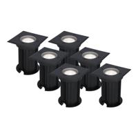 HOFTRONIC™ 6x Ramsay dimbare LED grondspot - Vierkant - Zwart - 6000K daglicht wit - 5 Watt - IP67 straal waterdicht - 3 jaar garantie - thumbnail