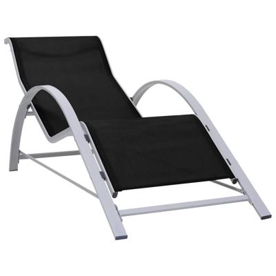 VidaXL Ligbed textileen en aluminium zwart