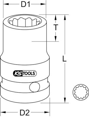 KS Tools 5150963 515.0963 Kracht-dopsleutelinzet