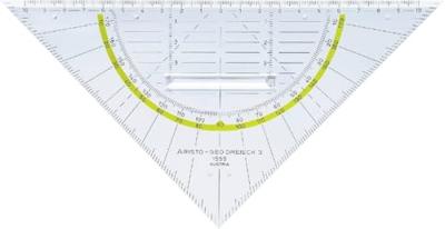 Geodriehoek aristo 1555/2 225mm met greep | 10 stuks
