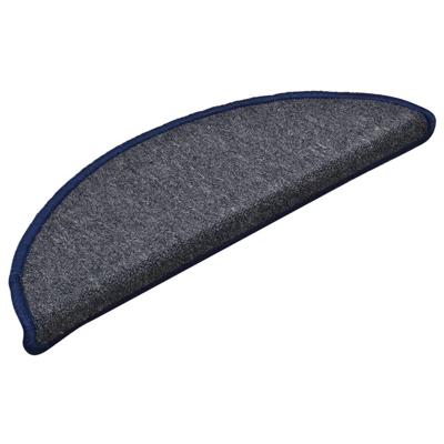 VidaXL Trapmatten 15 st 56x17x3 cm donkergrijs en blauw halfrond VidaXL Trapmatten 15 st 56x17x3 cm donkergrijs en blauw halfrond