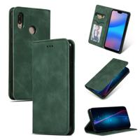 Retro huid voelen Business magnetische horizontale Flip lederen case voor Huawei P20 Lite (Army Green) - thumbnail
