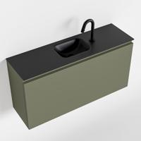 MONDIAZ OLAN 100cm toiletmeubel army. LEX wastafel urban midden 1 kraangat - thumbnail