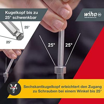 WIHA ErgoStar Inbussleutelset Kogelkop MagicRing 369R H9, 9-delig