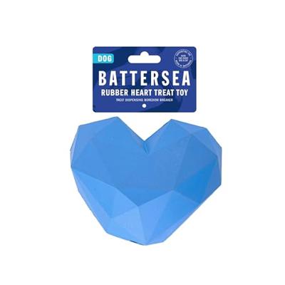 Battersea voerbal hart rubber blauw
