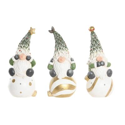 Kerstversiering Home ESPRIT Wit Groen Gouden Kabouter 23 X 21,5 X 55 CM (3 Stuks)
