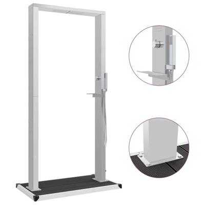 vidaXL Buitendouche met bak HKC roestvrij staal vidaXL Buitendouche met bak HKC roestvrij staal