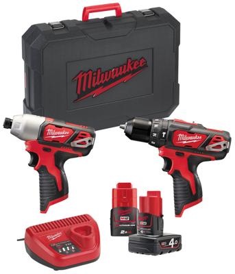 Milwaukee M12 BPP2B-421C Powerpack accu combiset 12V 2.0Ah & 4.0Ah Li-Ion M12™ in koffer - 4933443497