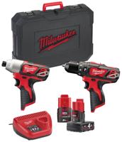 Milwaukee M12 BPP2B-421C Powerpack accu combiset 12V 2.0Ah & 4.0Ah Li-Ion M12™ in koffer - 4933443497 - thumbnail