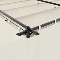 Prieel met gordijnen 6x3 m staal crèmekleurig - thumbnail