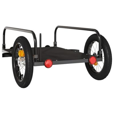 Fietstrailer 122x53x31 cm ijzer zwart - thumbnail