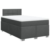 Boxspring met matras stof donkergrijs 120x200 cm - thumbnail