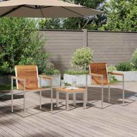 Ligstoel 3-persoon 3 pcs Bruin 200 x 60 x 88cm Massief teakhout - thumbnail