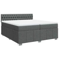 Boxspring met matras stof donkergrijs 200x200 cm - thumbnail