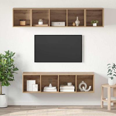 Tv-meubelset 4 pcs artisanaal eikenkleurig 37 x 37 x 142.5 cm