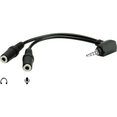 ROLINE 11094441 adapter, 4-polig (microfoon met luidspreker), 3,5 mm zwart