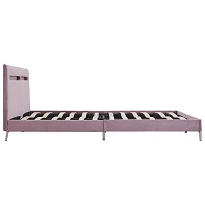 Bedframe met LED stof roze 180x200 cm