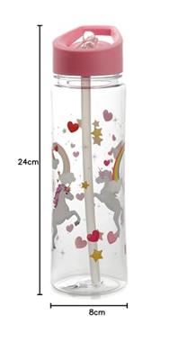 Regenboog Eenhoorn Tritan Flip Straw Waterfles 550ml