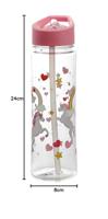 Regenboog Eenhoorn Tritan Flip Straw Waterfles 550ml - thumbnail