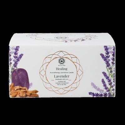 Gemstone candle healing lavender 70 Gram