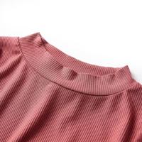 Kindershirt met lange mouwen en lage col 140 roodbruin - thumbnail